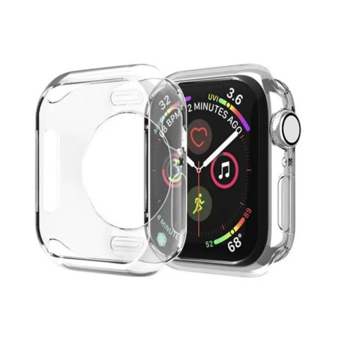
„Apple Watch Series 4/ 5/ 6/ SE“ 40 mm itin skaidrus laikrodžio dėklas – permatomas
