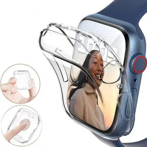 
„Apple Watch Series 4/ 5/ 6/ SE“ 40 mm itin skaidrus laikrodžio dėklas – permatomas
