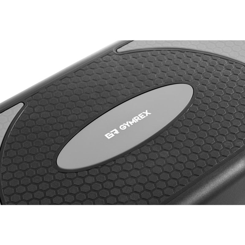 Stepper treniruotės žingsnis fitneso aerobikos pratimams 2 lygiai iki 100 kg juodos ir pilkos spalvos