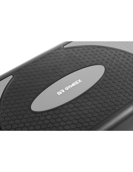 Stepper treniruotės žingsnis fitneso aerobikos pratimams 2 lygiai iki 100 kg juodos ir pilkos spalvos