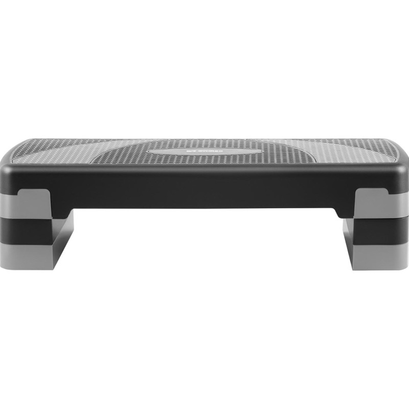 Stepper treniruotės žingsnis fitneso aerobikos pratimams 2 lygiai iki 100 kg juodos ir pilkos spalvos