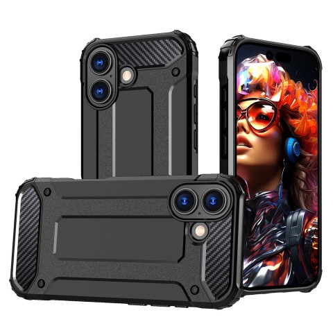 
„iPhone 17 Hybrid Armor“ dėklas – juodas
