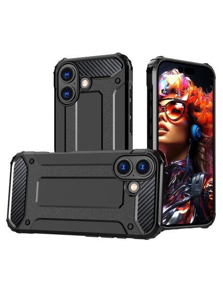
„iPhone 17 Hybrid Armor“ dėklas – juodas
