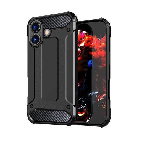 
„iPhone 17 Hybrid Armor“ dėklas – juodas
