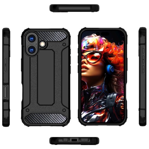 
„iPhone 17 Hybrid Armor“ dėklas – juodas
