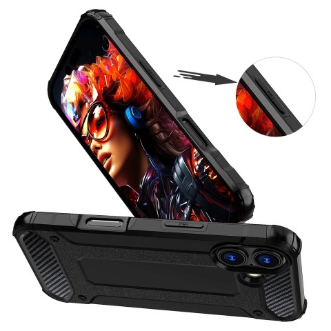 
„iPhone 17 Hybrid Armor“ dėklas – juodas
