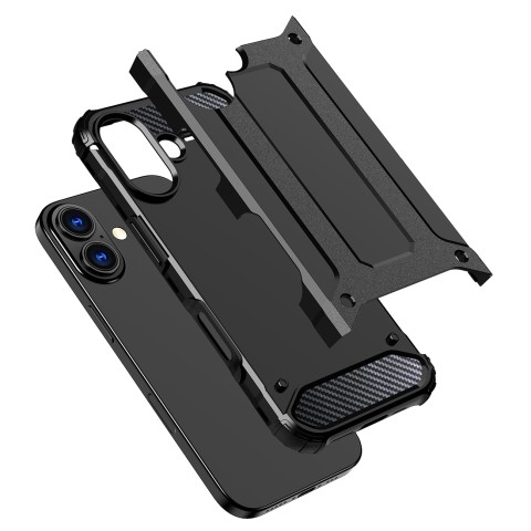 
„iPhone 17 Hybrid Armor“ dėklas – juodas
