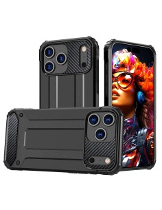 
„iPhone 17 Pro“ hibridinis šarvuotas dėklas – juodas
