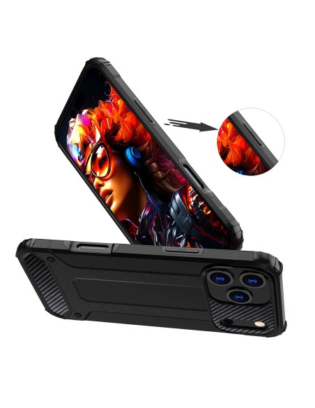 
„iPhone 17 Pro“ hibridinis šarvuotas dėklas – juodas
