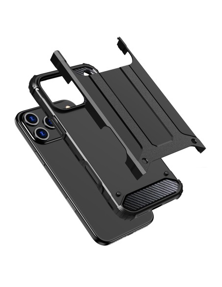 
„iPhone 17 Pro“ hibridinis šarvuotas dėklas – juodas
