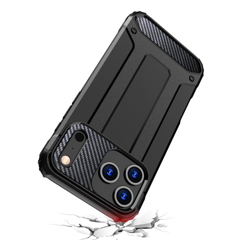 
„iPhone 17 Pro“ hibridinis šarvuotas dėklas – juodas
