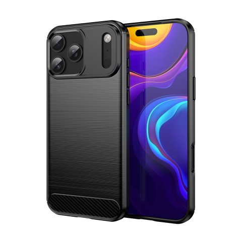 
Apsauginis „iPhone 17 Pro Max“ anglies pluošto dėklas – juodas
