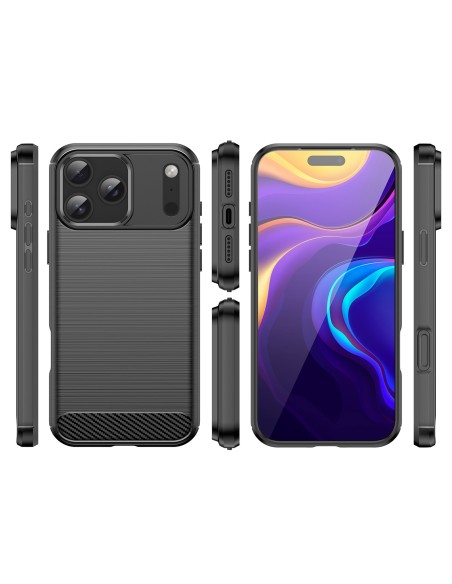 
Apsauginis „iPhone 17 Pro Max“ anglies pluošto dėklas – juodas
