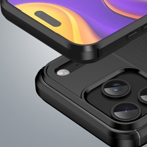 
Apsauginis „iPhone 17 Pro Max“ anglies pluošto dėklas – juodas
