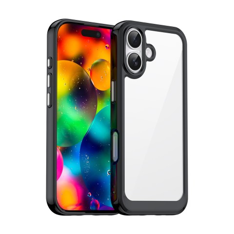 
„iPhone 17 Outer Space“ dėklas – juodas permatomas
