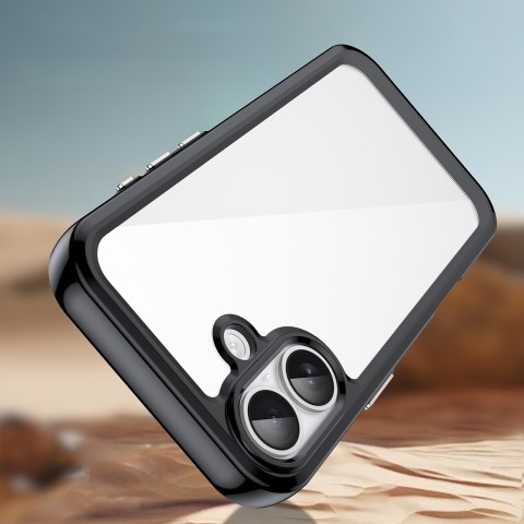 
„iPhone 17 Outer Space“ dėklas – juodas permatomas
