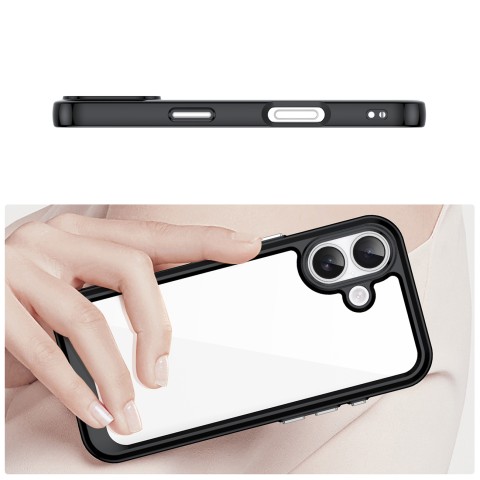 
„iPhone 17 Outer Space“ dėklas – juodas permatomas

