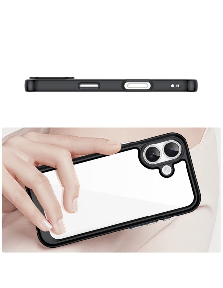 
„iPhone 17 Outer Space“ dėklas – juodas permatomas
