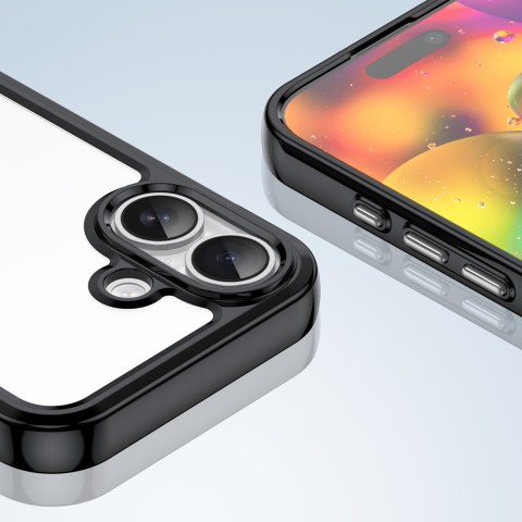 
„iPhone 17 Outer Space“ dėklas – juodas permatomas
