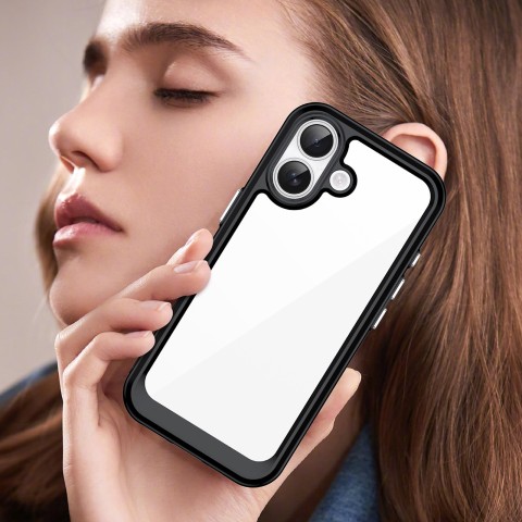 
„iPhone 17 Outer Space“ dėklas – juodas permatomas
