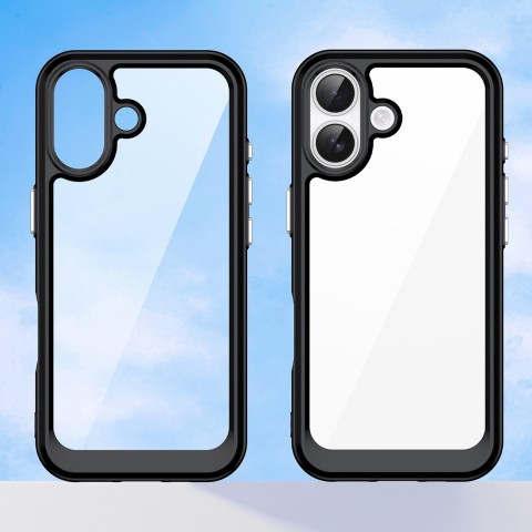 
„iPhone 17 Outer Space“ dėklas – juodas permatomas
