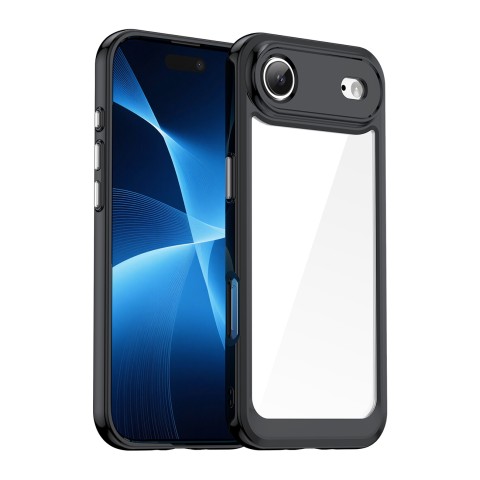 
„iPhone 17 Air“ kosmoso dėklas – juodas permatomas
