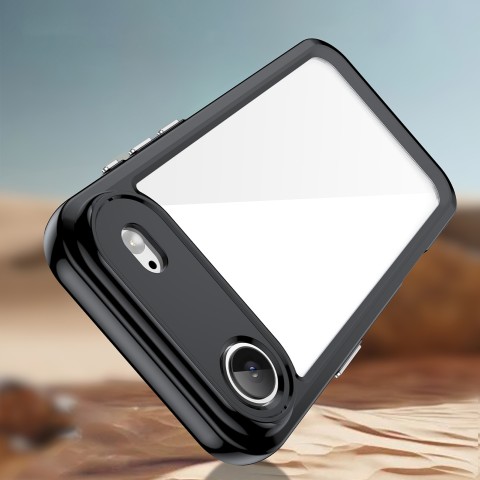 
„iPhone 17 Air“ kosmoso dėklas – juodas permatomas
