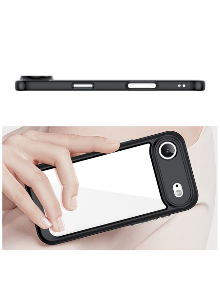 
„iPhone 17 Air“ kosmoso dėklas – juodas permatomas
