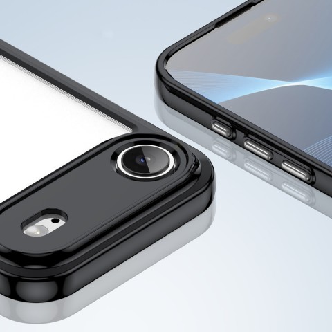 
„iPhone 17 Air“ kosmoso dėklas – juodas permatomas
