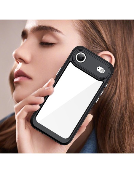 
„iPhone 17 Air“ kosmoso dėklas – juodas permatomas

