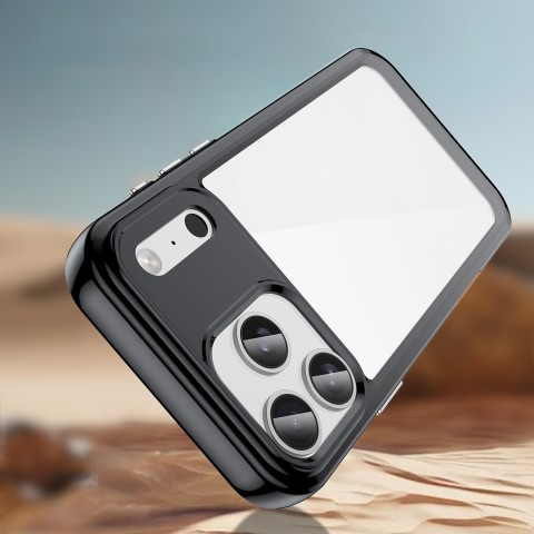 
„iPhone 17 Pro Outer Space“ dėklas – juodas permatomas
