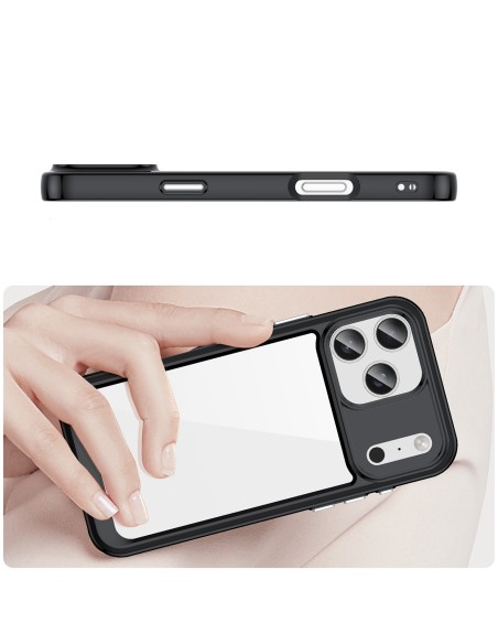 
„iPhone 17 Pro Outer Space“ dėklas – juodas permatomas
