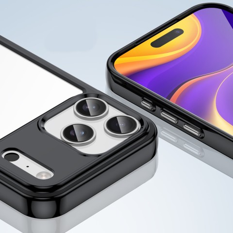 
„iPhone 17 Pro Outer Space“ dėklas – juodas permatomas

