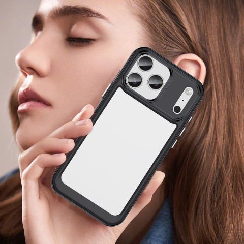 
„iPhone 17 Pro Outer Space“ dėklas – juodas permatomas
