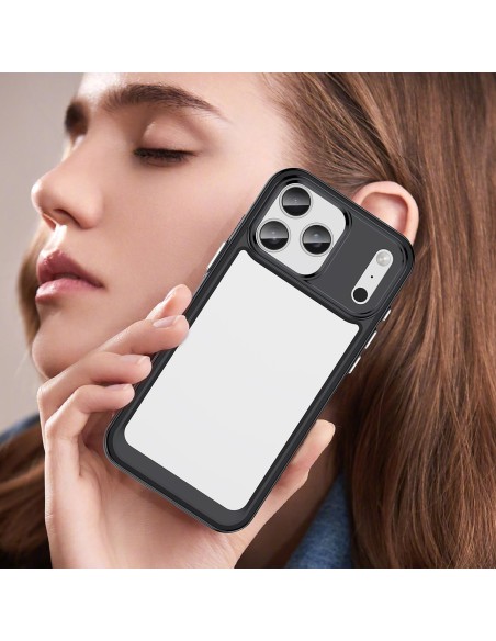 
„iPhone 17 Pro Outer Space“ dėklas – juodas permatomas
