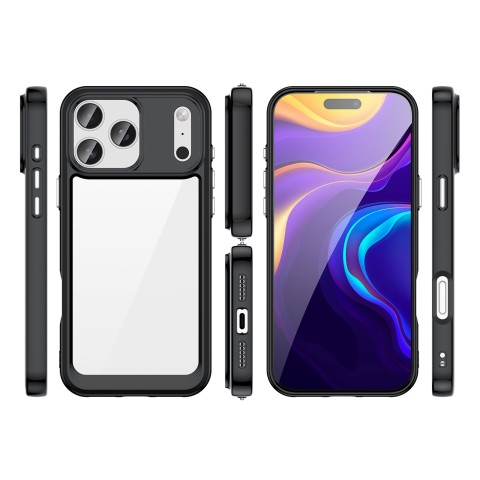 
iPhone 17 Pro Max „Outer Space“ dėklas – juodas permatomas
