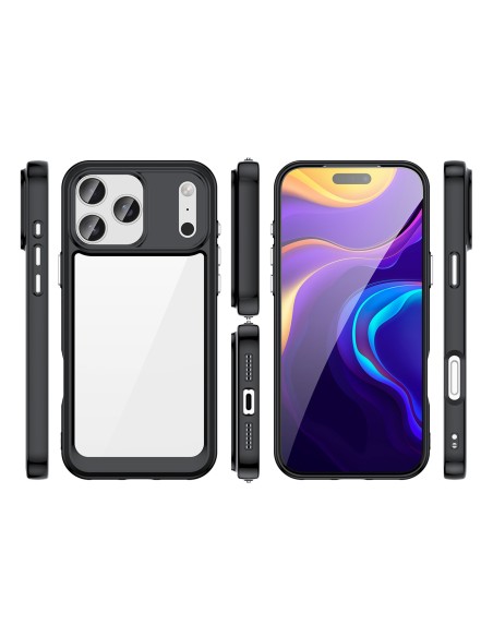 
iPhone 17 Pro Max „Outer Space“ dėklas – juodas permatomas
