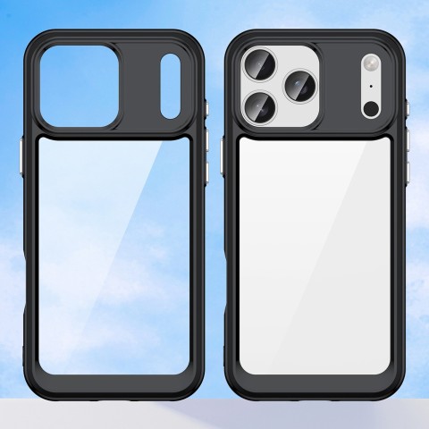 
iPhone 17 Pro Max „Outer Space“ dėklas – juodas permatomas
