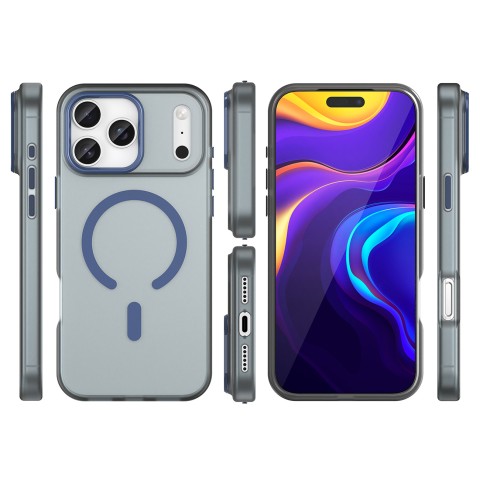 
„iPhone 17 Pro Max“ magnetinis abrazyvinis „MagSafe“ dėklas – matinės mėlynos spalvos
