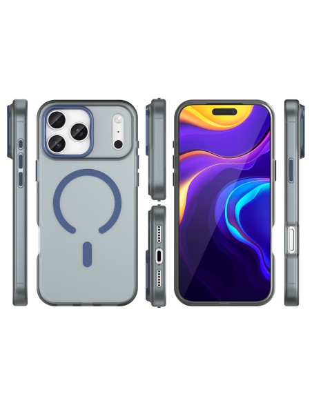 
„iPhone 17 Pro Max“ magnetinis abrazyvinis „MagSafe“ dėklas – matinės mėlynos spalvos
