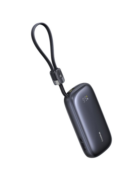 
10000mAh 22,5W išorinė baterija su ekranu ir nuimamu laidu - juoda
