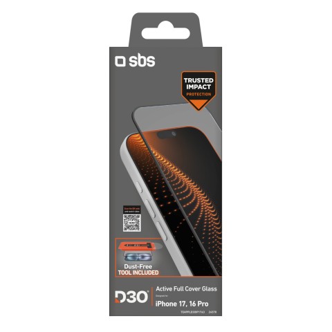 
Apsauginis stiklas su aplikatoriumi, skirtas „iPhone 17“ / „iPhone 16 Pro“ su D3O technologija
