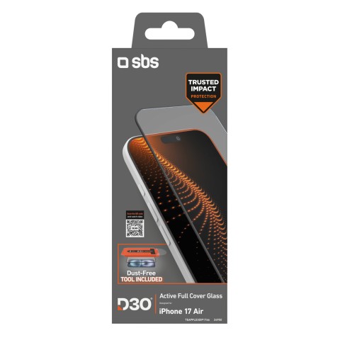 
Apsauginis stiklas su aplikatoriumi, skirtas „iPhone 17 Air“ su D3O technologija
