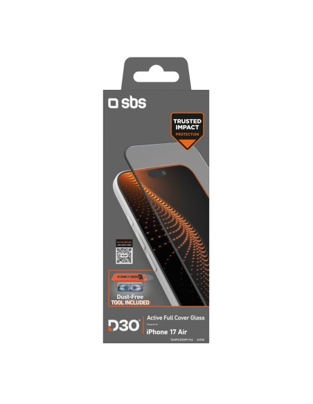 
Apsauginis stiklas su aplikatoriumi, skirtas „iPhone 17 Air“ su D3O technologija
