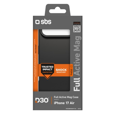 
„iPhone 17 Air“ dėklas su „D3O Full Active Mag“ technologija – juodas
