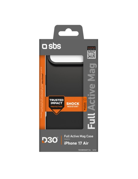 
„iPhone 17 Air“ dėklas su „D3O Full Active Mag“ technologija – juodas
