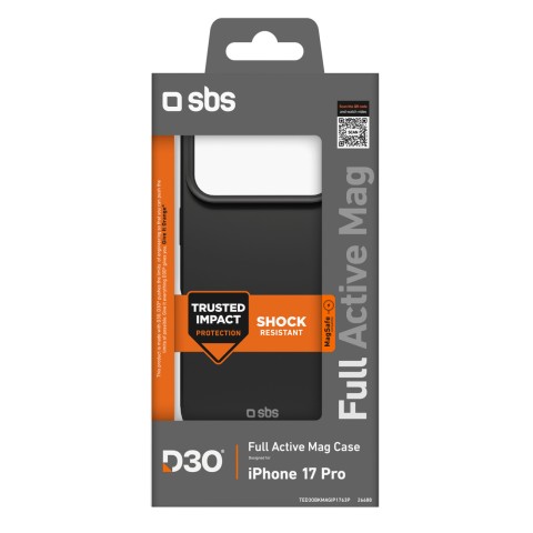 
„iPhone 17 Pro“ dėklas su „D3O Full Active Mag“ technologija – juodas
