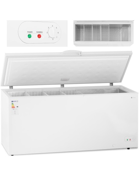 Rakinamas krūtinės šaldiklis 4 krepšiai 560 L -12 iki -28 C 135 W