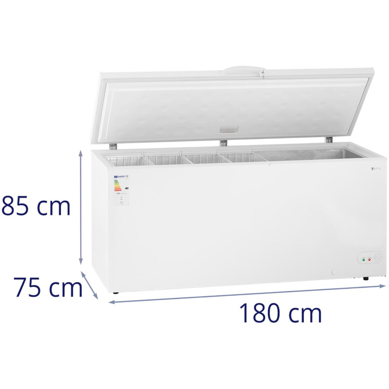 Rakinamas krūtinės šaldiklis 4 krepšiai 560 L -12 iki -28 C 135 W