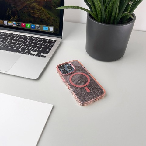 
Blizgantis „MagSafe“ dėklas, skirtas „iPhone 17 Pro“ – rožinis

